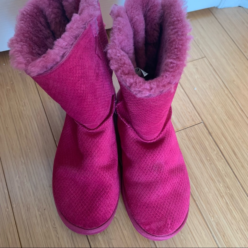 UGG Bailey Bow Boots Pink Snakeskin - Picture 4 of 12